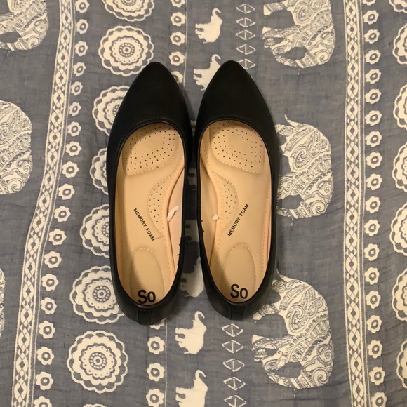 Black Memory Foam Flats